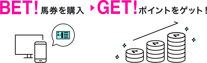 BET!馬券を購入 → GET!ポイントをゲット!